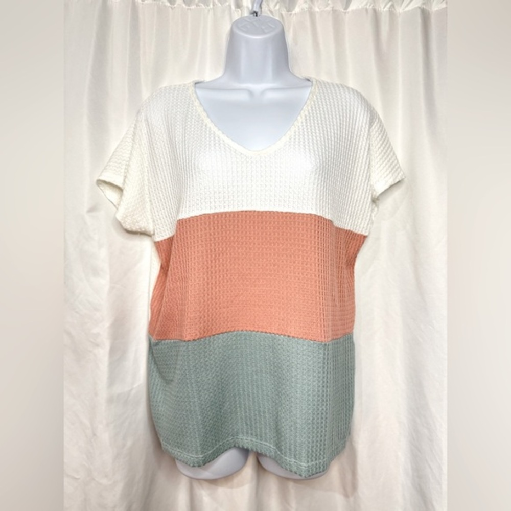 NWOT BiBi Color Block‎ Knit Top Sizes Small and Medium
